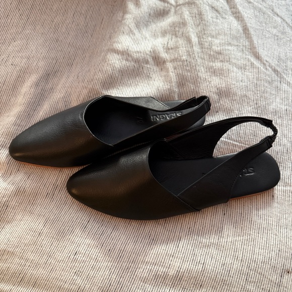 St. Agni Aleta Black Slingback Leather Mules - Picture 2 of 7